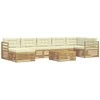 Lauko sofos komplektas 8 pcs Balta ir kreminė Poliesteris