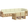 Lauko sofos komplektas 8 pcs Balta ir kreminė