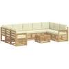 Lauko sofos komplektas 8 pcs Balta ir kreminė 59 x 59 x 37 cm