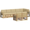 Lauko sofos komplektas 8 pcs Balta ir kreminė