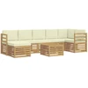Lauko sofos komplektas 8 pcs Balta ir kreminė 59 x 59 x 37 cm