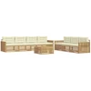 Lauko sofos komplektas 8 pcs Balta ir kreminė