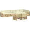Lauko sofos komplektas 8 pcs Balta ir kreminė