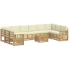 Lauko sofos komplektas 8 pcs Balta ir kreminė 59 x 59 x 37 cm