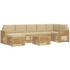 Lauko sofos komplektas 8 pcs Balta ir kreminė 59 x 59 x 37 cm
