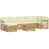 Lauko sofos komplektas 8 pcs Balta ir kreminė 59 x 59 x 37 cm