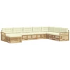 Lauko sofos komplektas 8 pcs Balta ir kreminė