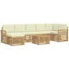 Lauko sofos komplektas 8 pcs Balta ir kreminė 59 x 59 x 37 cm