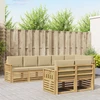 Lauko sofos komplektas 8 pcs Balta ir kreminė