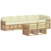 Lauko sofos komplektas 8 pcs Balta ir kreminė