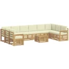 Lauko sofos komplektas 8 pcs Balta ir kreminė 59 x 59 x 37 cm