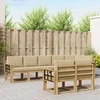Lauko sofos komplektas 8 pcs Balta ir kreminė Poliesteris