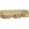 Lauko sofos komplektas 8 pcs Balta ir kreminė 59 x 59 x 37 cm