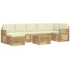 Lauko sofos komplektas 8 pcs Balta ir kreminė 59 x 59 x 37 cm