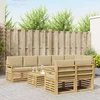 Lauko sofos komplektas 8 pcs Balta ir kreminė 59 x 59 x 37 cm