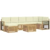 Lauko sofos komplektas 8 pcs Balta ir kreminė 59 x 59 x 37 cm