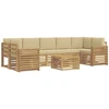 Lauko sofos komplektas 8 pcs Balta ir kreminė Poliesteris