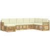 Lauko sofos komplektas 8 pcs Balta ir kreminė