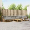 Lauko sofos komplektas 8 pcs Balta ir šviesiai pilka