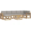 Lauko sofos komplektas 8 pcs Balta ir šviesiai pilka
