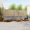 Lauko sofos komplektas 8 pcs Natūrali ir šviesiai pilka