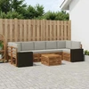 Lauko sofos komplektas 8 pcs Natūrali ir šviesiai pilka