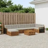 Lauko sofos komplektas 8 pcs Natūrali ir šviesiai pilka