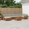 Lauko sofos komplektas 8 pcs Natūrali ir šviesiai pilka
