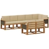 Lauko sofos komplektas 8 pcs Natūralus ir bežinis Poliesteris