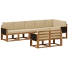Lauko sofos komplektas 8 pcs Natūralus ir bežinis Poliesteris