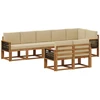 Lauko sofos komplektas 8 pcs Natūralus ir bežinis Poliesteris