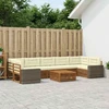Lauko sofos komplektas 8 pcs Natūralus ir grietinėlė