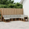 Lauko sofos komplektas 8 vnt. Natūrali ir Šviesiai pilka
