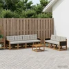 Lauko sofos komplektas 8 vnt. Natūrali ir šviesiai pilka