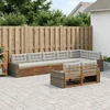 Lauko sofos komplektas 8 vnt. Natūrali ir šviesiai pilka