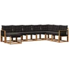 Lauko sofos komplektas 8 vnt. Natūrali ir juoda