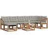 Lauko sofos komplektas 8 vnt. Natūrali ir šviesiai pilka