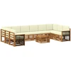 Lauko sofos komplektas 8 vnt. Natūralus ir grietinėlė