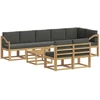 Lauko sofos komplektas 9 pcs Balta ir antracito Poliesteris
