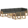 Lauko sofos komplektas 9 pcs Balta ir antracito Poliesteris