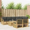 Lauko sofos komplektas 9 pcs Balta ir antracito 59 x 59 x 37 cm