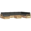 Lauko sofos komplektas 9 pcs Balta ir antracito