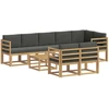 Lauko sofos komplektas 9 pcs Balta ir antracito Poliesteris