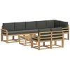 Lauko sofos komplektas 9 pcs Balta ir antracito Poliesteris