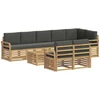 Lauko sofos komplektas 9 pcs Balta ir antracito 59 x 59 x 37 cm
