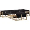 Lauko sofos komplektas 9 pcs Balta ir juoda 79 x 79 x 37 cm