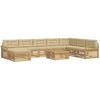 Lauko sofos komplektas 9 pcs Balta ir kreminė
