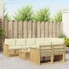 Lauko sofos komplektas 9 pcs Balta ir kreminė 59 x 59 x 37 cm