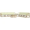 Lauko sofos komplektas 9 pcs Balta ir kreminė 79 x 79 x 37 cm
