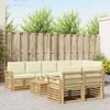 Lauko sofos komplektas 9 pcs Balta ir kreminė 59 x 59 x 37 cm